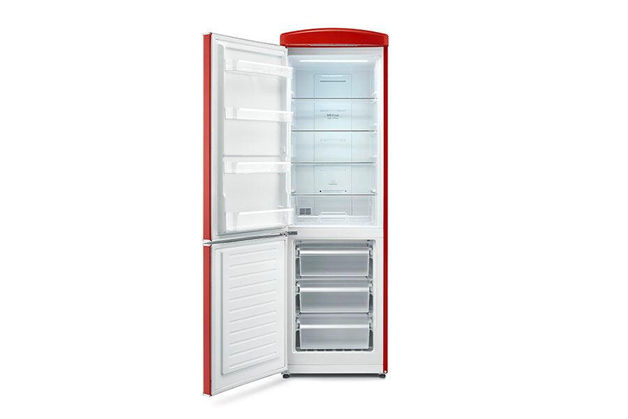 Severin RKG 8887 Retro Vintage Total No Frost Red Refrigerator Left Opening