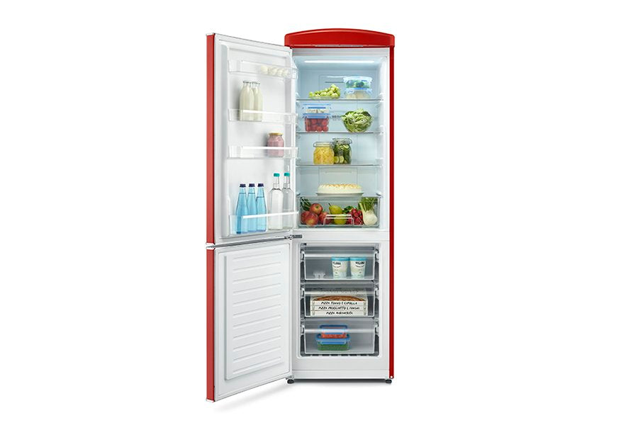 Severin Frigorifero Combinato Retro' Vintage Total No Frost Rosso RKG 8887 Apertura a Sinistra
