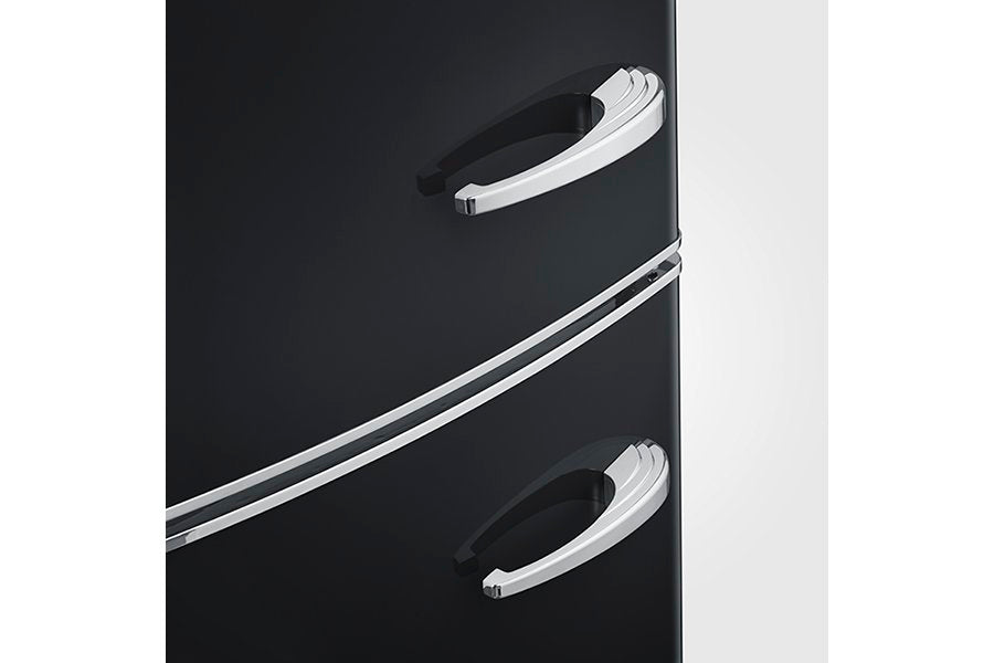 Severin Frigorifero Combinato Retro' Vintage Total No Frost Nero RKG 8888 Apertura a Sinistra