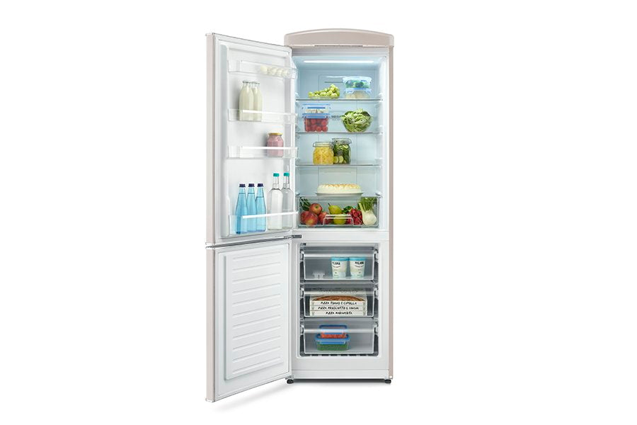Severin Frigorifero Combinato Retro' Vintage Total No Frost Crema RKG 8889 Apertura a Sinistra