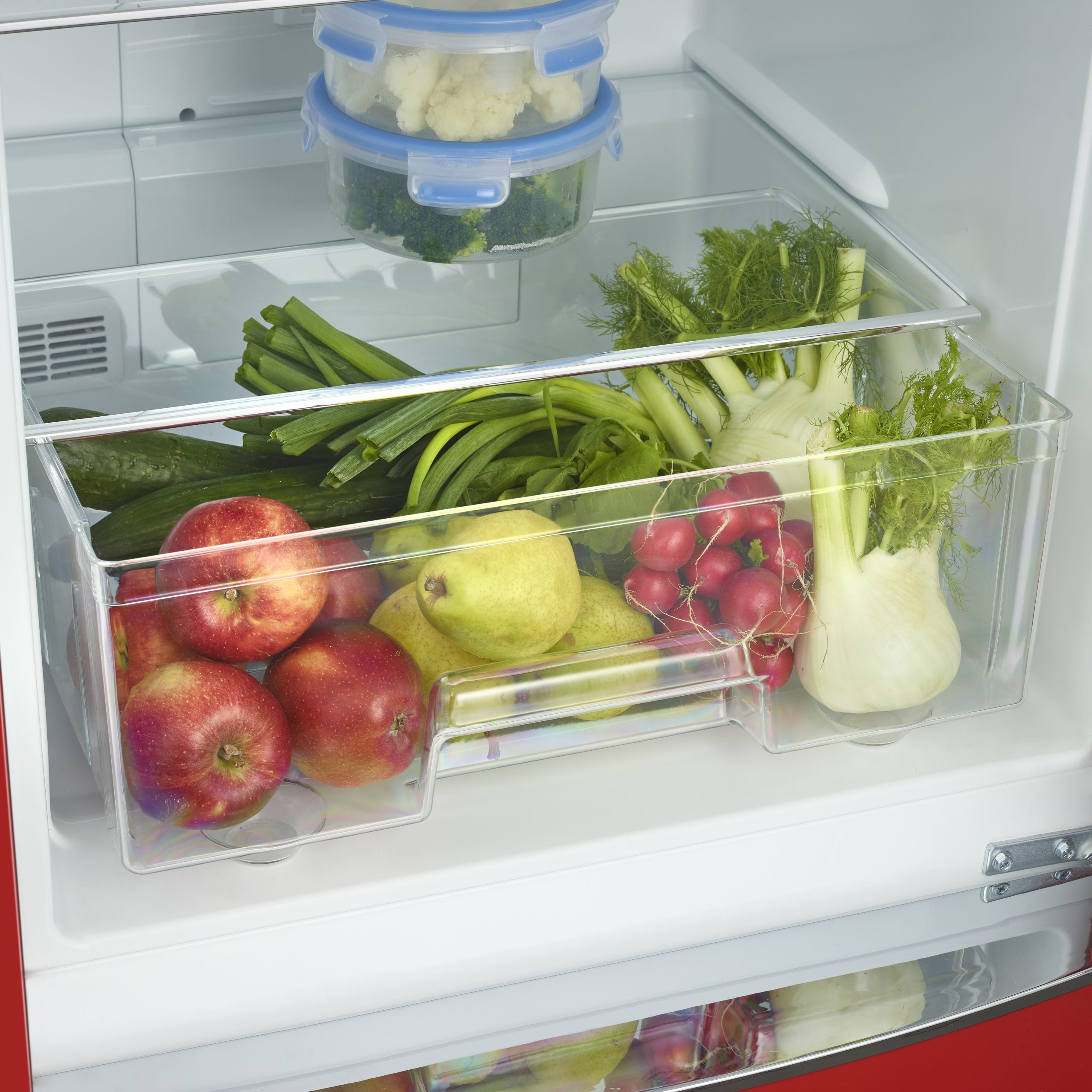 Severin Frigorifero Combinato Retro' Vintage Total No Frost Rosso RKG 8997