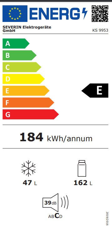 Severin Frigorifero Doppia Porta Retro' Vintage Giallo KS 9953